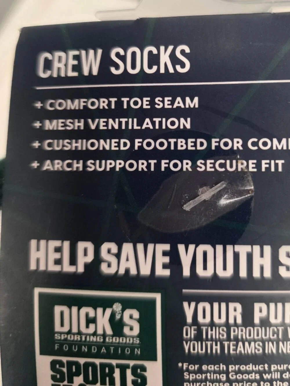 Dick's Sporting Goods 3 Pack Crew White Green Unisex Socks Size Medium NWT